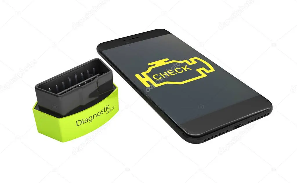 Escáner automotriz conectado al tablero de un vehículo